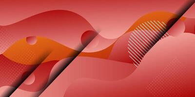 Bright colored geometric business banner design. Creative banner design with wave shape and circle pattern as template. Simple design on horizontal background. Eps10 vector