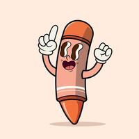 Mascot Groovy trendy retro trippy psychedelic happy crayon character cartoon for element design vector
