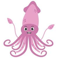 Flat Map Skills Squid cartoon vector