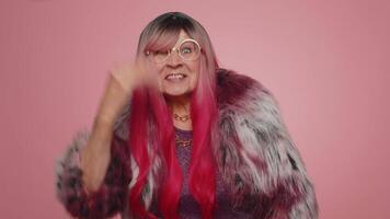 Woman showing inviting gesture with hands, ask to join, beckoning to coming, gesturing hello goodbye video