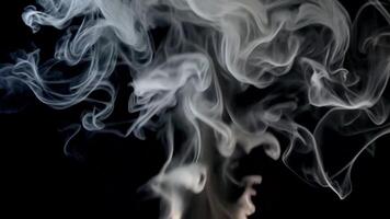 Intermittent Puffs of Smoke Swirling and Intertwining in Dynamic Natural Movement video
