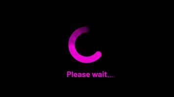 Please wait loading process, please wait animation Isolated on Black Background video