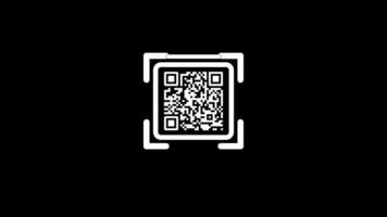 Scanning the QR code icon Animation Isolated on Black Background video