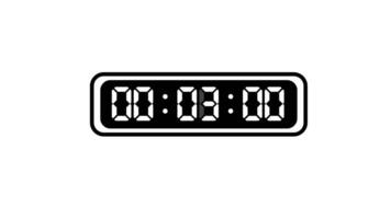 digital cronógrafo Temporizador uno minuto animación desde 0 0 segundos a 60 60 segundos aislado en blanco antecedentes video