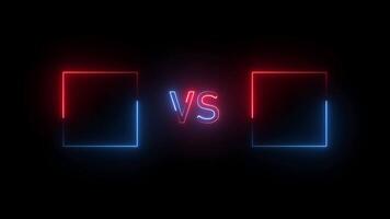 glowing outline set against with VS icon features animation Isolated on Black background video