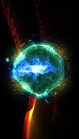 A bright abstraction of the energy of a sphere. The plasma sphere shimmers and flickers with colors of mercury-like energy. video