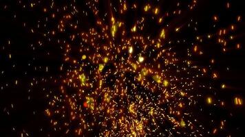 Brilliant sparks and voluminous smoke, sparkling, spin in the wind and rise into the sky, creating a warm effect and immersing you in its atmosphere. video