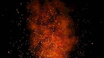 Brilliant sparks and voluminous smoke, sparkling, spin in the wind and rise into the sky, creating a warm effect and immersing you in its atmosphere. video