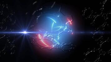 Neon abstraction symbolizing the infinity of time. The clock's gears change perspective, effectively playing with light. video