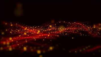 Abstraction of red virtual waves that change the perspective in space. video