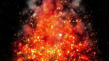 Bright fiery sparks and voluminous smoke rise to the sky creating a warm effect and immersing you in its atmosphere. video