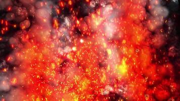 Bright fiery sparks and voluminous smoke rise to the sky creating a warm effect and immersing you in its atmosphere. video
