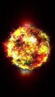 A sphere of star-shaped multi-colored particles, sparkling in space, shimmering in waves from a palette of different colors. video