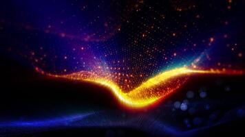 Abstraction of virtual waves changing perspective in space, creating futuristic patterns, immersing in the atmosphere of creative faetasia. video