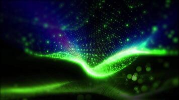 Abstraction of virtual waves changing perspective in space, creating futuristic patterns, immersing in the atmosphere of creative faetasia. video