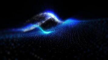 Abstraction of virtual waves changing perspective in space, creating futuristic patterns, immersing in the atmosphere of creative faetasia. video