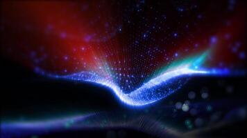 Abstraction of virtual waves changing perspective in space, creating futuristic patterns, immersing in the atmosphere of creative faetasia. video