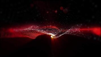 Abstraction of virtual waves changing perspective in space, creating futuristic patterns, immersing in the atmosphere of creative faetasia. video