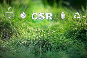 CSR icon concept in the hand for business and organization photo
