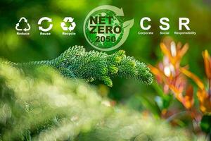 concept of carbon neutral and net zero emissions. photo