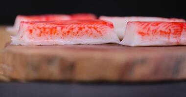 imitation crab meat that lies on the table photo