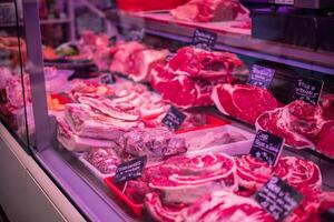 Assorted Meats at the Butcher's Counter photo