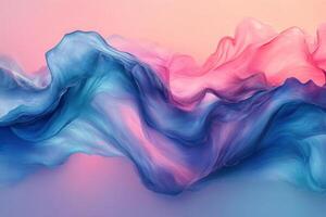 Colorful abstract waves of paint create a serene atmosphere in artistic composition photo