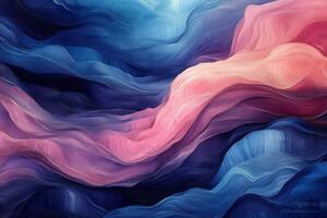 Colorful abstract waves of paint create a serene atmosphere in artistic composition photo