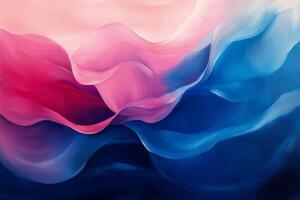 Colorful abstract waves of paint create a serene atmosphere in artistic composition photo