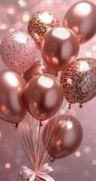 elegante rosado globos y regalos crear un festivo atmósfera para un especial celebracion foto