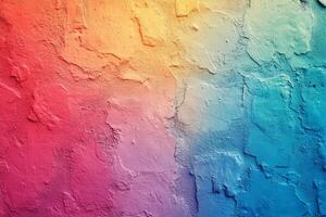 Vibrant colors striped on a textured wall create an artistic urban backdrop photo