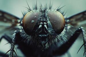 Close-up view of a butterfly highlighting intricate details of its face and vibrant colors photo
