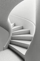 Elegant curved staircase in minimalist architectural design with soft lighting photo