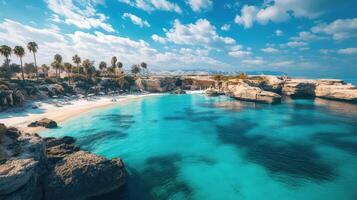 Serene Tropical Beach with Clear Blue Water photo