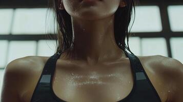 Intense workout session highlights dedication to healthy lifestyle in gym setting photo
