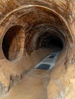 A tunnel with a large hole in the middle photo