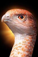 Close up of a majestic orange hawk with piercing eyes photo