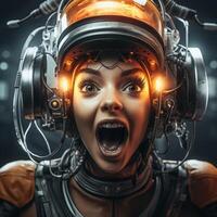Astronaut with Intense Expression photo