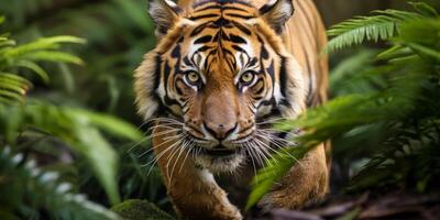 Close up of a majestic tiger in the jungle photo