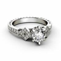 Elegant diamond engagement ring with intricate design photo