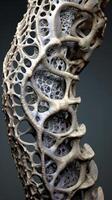 Intricate bone structure with organic patterns photo