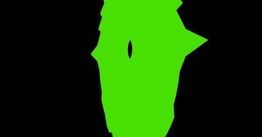 Green screen transition animation of disc object with unique shapes video