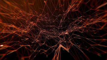 Abstract yellow orange waves network lines converge to create a captivating threedimensional grid in this digital illustration. Perfect for technologyrelated themes. video