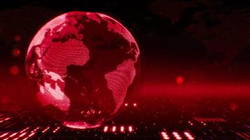 digital earth red animation, suitable for futuristic, technology, environmental, or globalthemed designs. scifi, techno, future, digital, earth, planet video