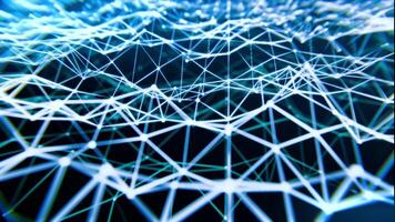 animated technology background 3d nodes. Suitable for technology, communication, networking, cybersecurity, and futuristic design projects. video