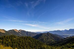 Fall scenery in the German Alps with view over the peaks around Garmisch-Partenkirchen, Bavaria photo