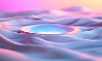 A bowl of water sits on top of a bed of fabric photo