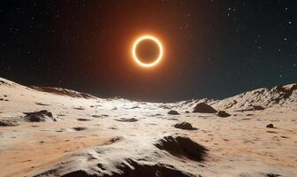 An image of a ring on the surface of an alien planet photo