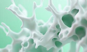 A close up of a white liquid on a green background photo