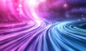 Abstract background with light waves and stars photo